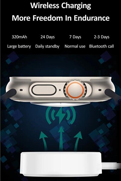 MOONSHOP S8 Ultra 45mm Akıllı Saat Watch Ultra Turuncu