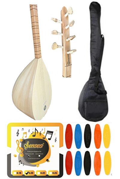 şenses müzik market 38 Tekne Ihlamur Ağacı Karahan Uzun Sap Bağlama - Kılıf -...