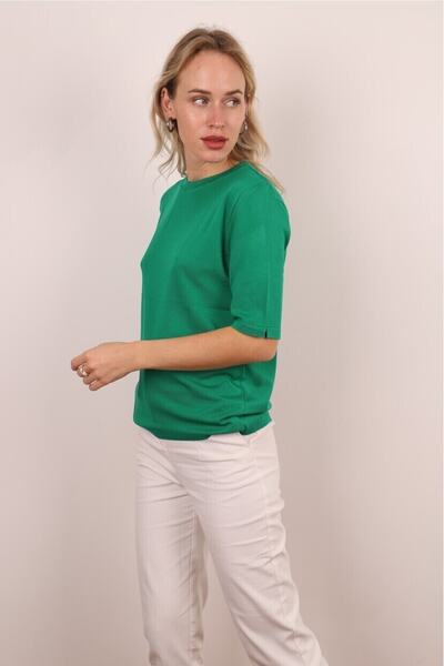 novon Damla Sırt Detaylı Premium Merserize Triko Bluz/ T-shirt