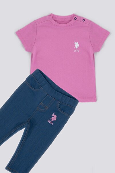 U.S. Polo Assn. Small Color Detail Pembe Bebek Tshirt Takım