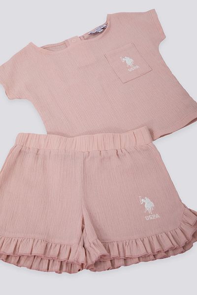 U.S. Polo Assn. U.S. Polo Assn Sweet Candy Chic Pink Baby T-shirt Set