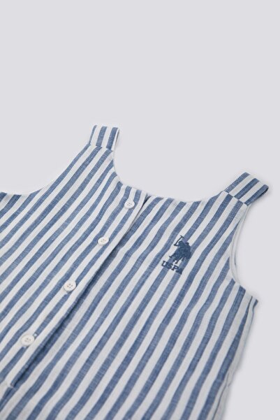 U.S. Polo Assn. U.s. Polo Assn Energetic Texture Mavi Bebek Şapkalı Salopet Takım