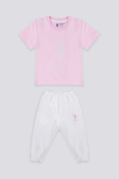 U.S. Polo Assn. Light Tones Pink Light Pink Baby T-shirt Set