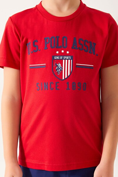 U.S. Polo Assn. Assn Team Crest Red Boy Bermuda Suit