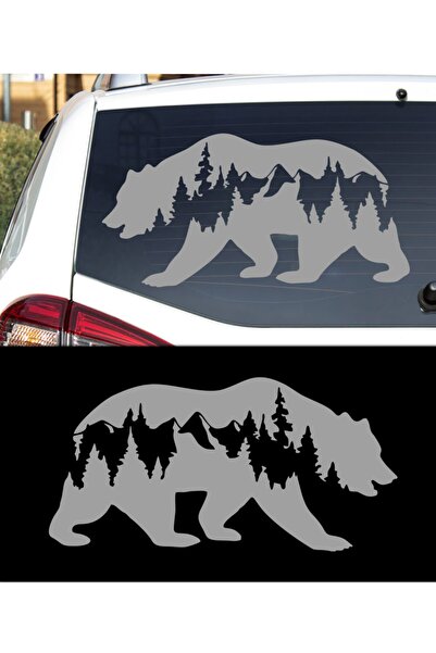 Melek Pazarı ملصق سيارة للطرق الوعرة بمناظر طبيعة غابة الدب مقاس 20 × 10 سم