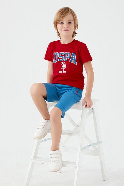 U.S. Polo Assn. Boy's Red Bermuda Suit