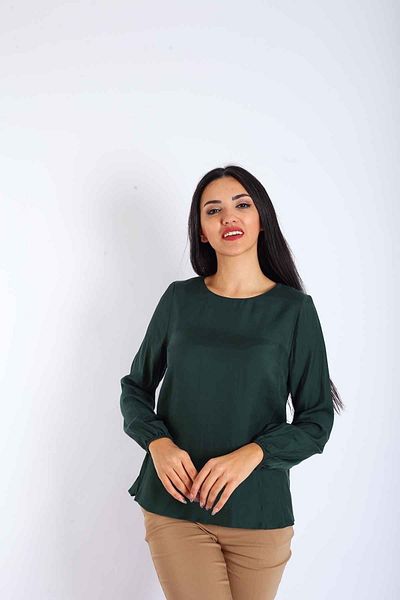 Blues Outlet Bluză de damă cu decolteu decoltat pe spate-verde