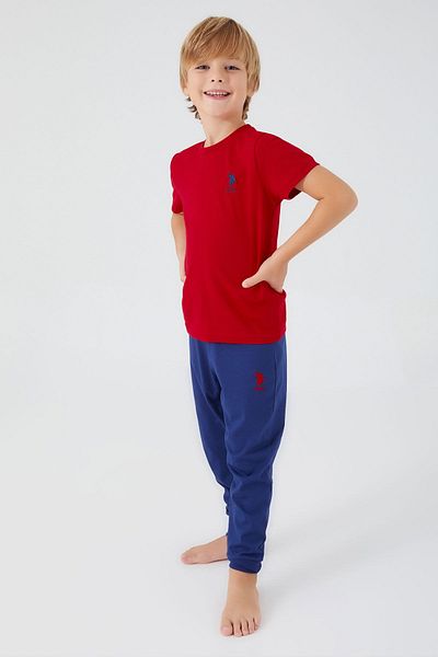 U.S. Polo Assn. Chirping Red Boy Short Sleeve Pajama Set