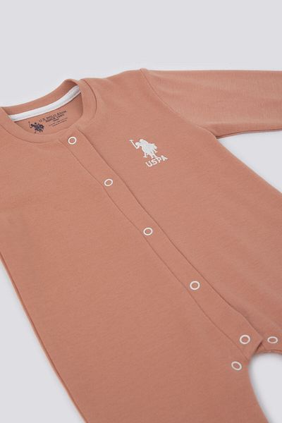 U.S. Polo Assn. Base Polo Assn The Delicacy Of Coffee Brown Baby Jumpsuit