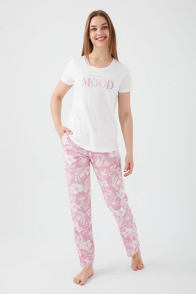 Arnetta Lovely Mood Cream Women's Short Sleeve Pajama Set