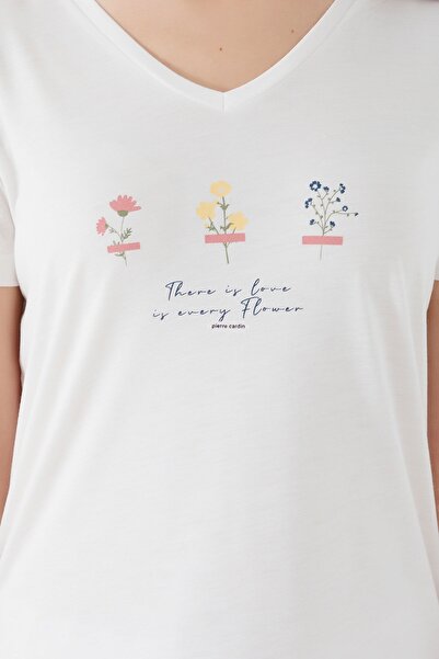 Pierre Cardin There Is Love Cream Women's Short Sleeve Pajama Set