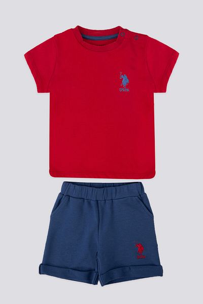 U.S. Polo Assn. Passion Red Baby T-shirt Set Usb1143-b