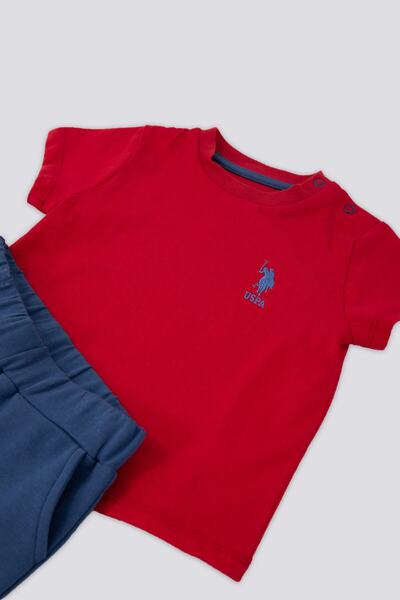 U.S. Polo Assn. Passion Red Baby T-shirt Set Usb1143-b