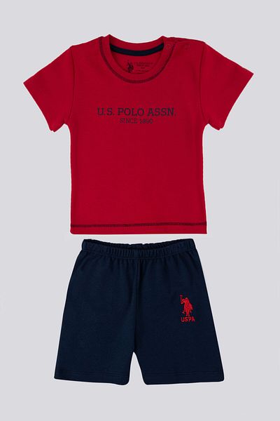 U.S. Polo Assn. Base. Polo Assn Stylish Red Baby Tshirt Set