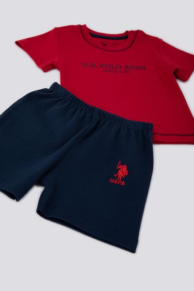 U.S. Polo Assn. Base. Polo Assn Stylish Red Baby Tshirt Set