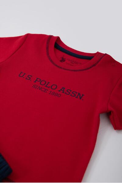 U.S. Polo Assn. Base. Polo Assn Stylish Red Baby Tshirt Set