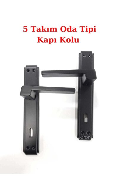 ARON (7 Takım) Sofuoğlu Anka Aynalı Mat Siyah Kol **(3+1)** Daire Seti Kapı Kolu Alüminyum / Çelik