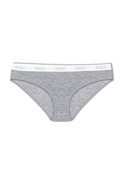 HNX Chiloți de damă cu elastic din jacquard din bumbac gri