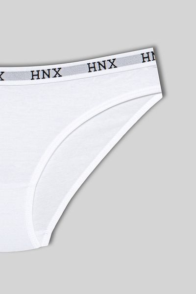 HNX Chiloți de damă cu elastic din jacquard din bumbac alb