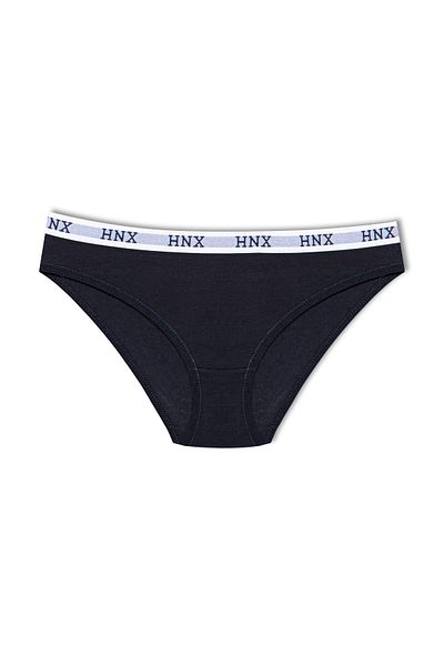 HNX Chiloți de damă cu elastic din jacquard din bumbac albastru bleumarin
