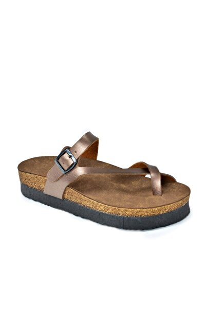 Fox Shoes Bronzefarbene Damenhausschuhe B777753009