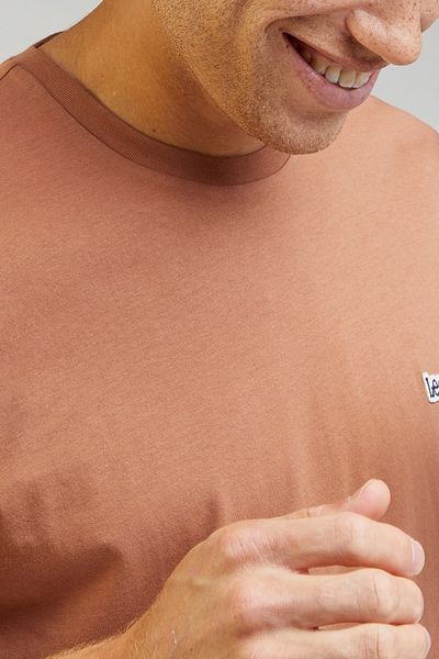 Lee Crew Neck 100% Cotton Regular Fit Cinnamon T-Shirt