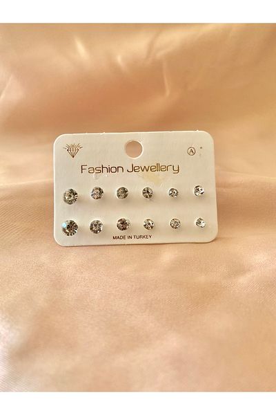 MAKSESUAR Set of 12 Zircon Stone Earrings