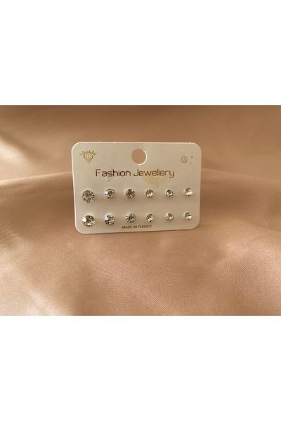 MAKSESUAR Set of 12 Zircon Stone Earrings