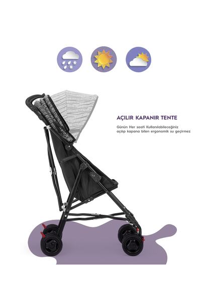 Moonybaby MB108 Stork DAMARLI BORDO Çocuk Baston Bebek Arabası