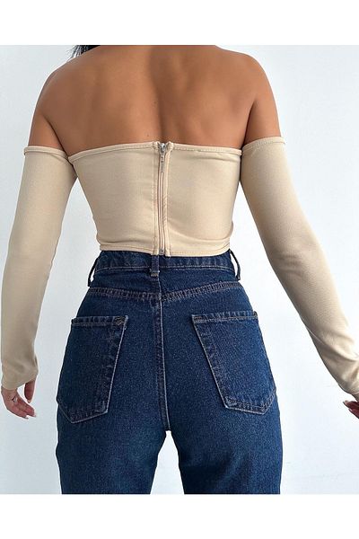 By Gecce Long Sleeve Zipper Crop