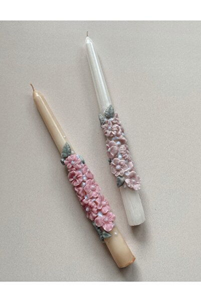 STUDIO SOI CANDLE&MORE Üç Boyutlu Çiçekli Mum Seti 2’li