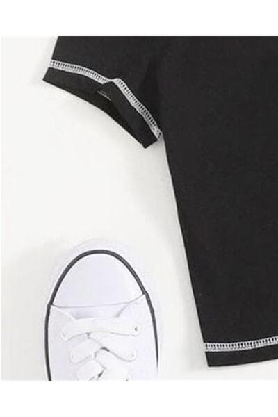 Touz Bratz Printed Black Crop - Reverse Stitch Satu Moda