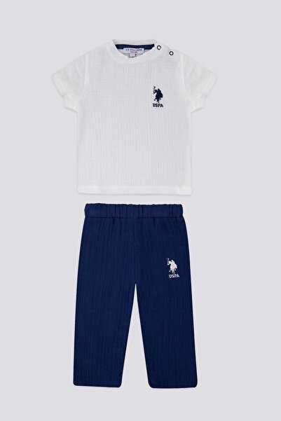 U.S. Polo Assn. Transparent Navy Blue Baby T-shirt Set