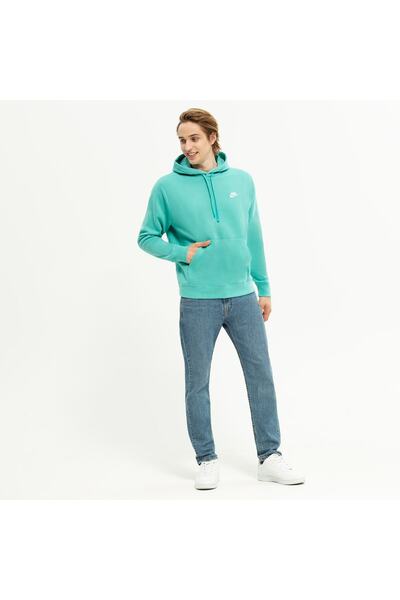 Nike Sportswear Club Fleece Erkek Yeşil Kapüşonlu Polarlı Sweatshirt Bv2654-392