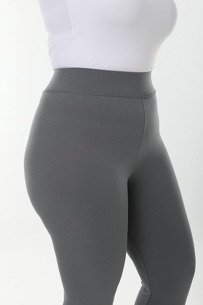 Pijamella Women's Gray Rose Red Ribbed Plus Size Winter Tights