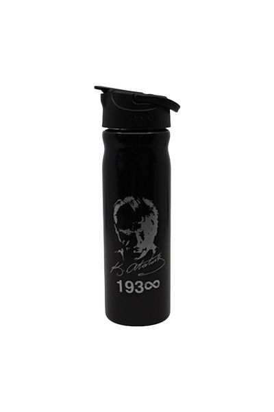 SEYFİKİRTASİYE 500 ml Ataturk Printed Water Bottle with Steel Straw