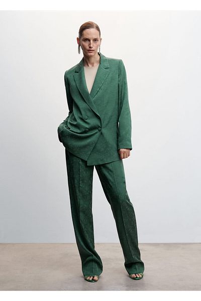 MANGO Woman Jachetă Blazer Floral Jacquard