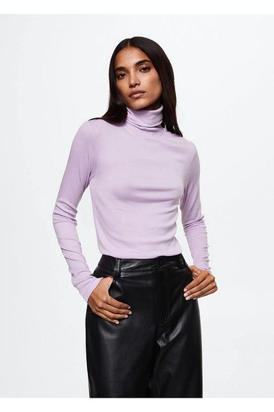 MANGO Woman Long Sleeve Wool T-Shirt
