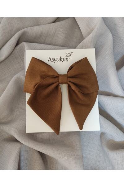 asyakuş إبزيم أوتوماتيكي بفيونكة بنية للسيدات