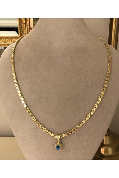 emy by emel luxury silver jewelry Nazar Boncuklu Arpa Zincir Kolye 925 Ayar G...