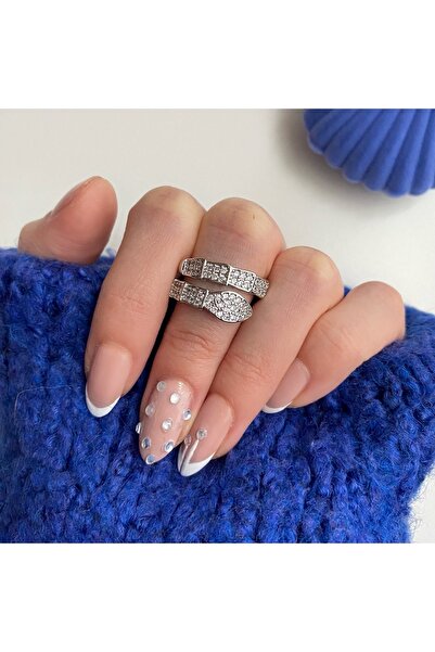 Stone Spiral Snake Adjustable Ring