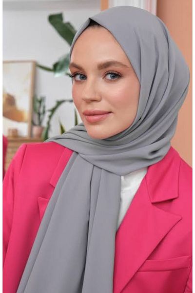 HAR-UM Ticaret حجاب حريمي المدينة المنورة شال حريري رمادي غامق