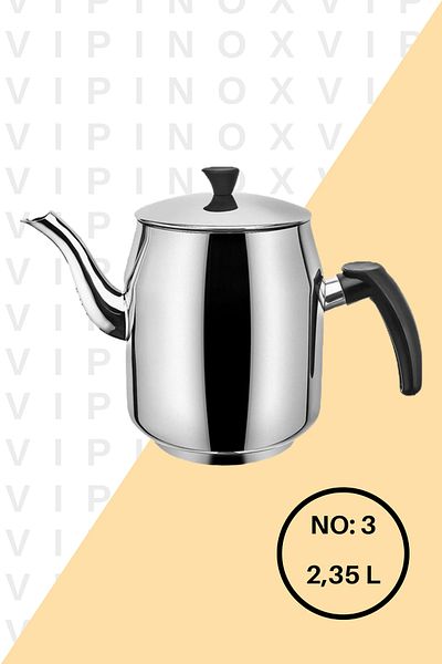 Vipinox Sudem Tea Boiler Teapot Stainless Steel Teapot For Cafe Restaurant Hotel No:3