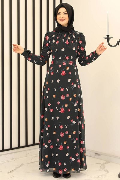 Fashion Showcase Rochie Magnolia Sifon Neagra - Design - Fsc2165