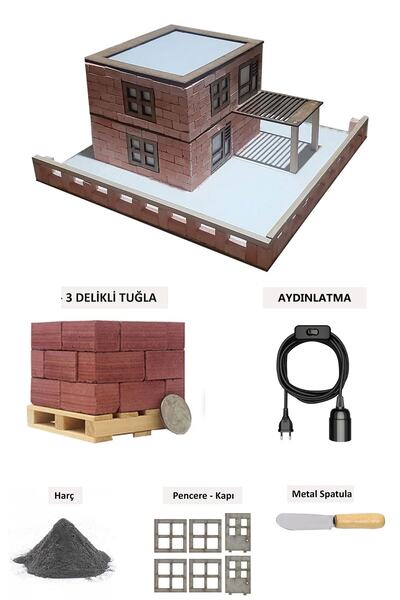 Genel Markalar Beyaz Minyatür Tuğla ile Kendin Yap Gece Lambası Seti, şık ve ...