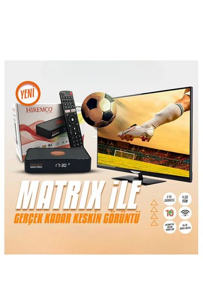 Hiremco 2023 Gifted Matrix Pro Android Tv Box - Internet 4k Satellite Receiver with and without Dish - 4/64 Gb Tkgs