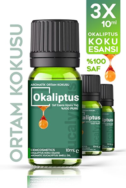Cem Cosmetics Rahatlatıcı Oda Kokusu Okaliptus %100 Saf & Doğal 3'lü Set 3x10...