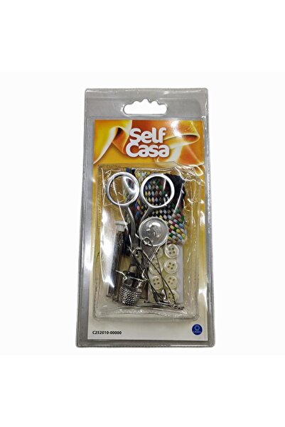 ATMACA TUHAFİYE مجموعة أدوات الخياطة Self Casa للسفر مع حقيبة شفافة