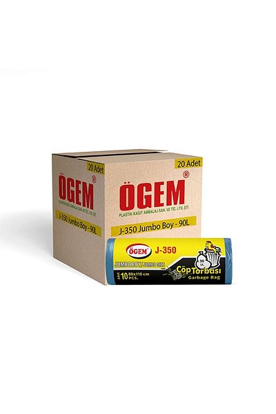 ÖGEM PLASTİK Wholesale Garbage Bag Jumbo Size 80x110cm - J350 1 Box 20 Pieces