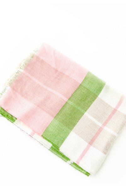 Billy Börg Pembe Yumuşak Dokulu Ekose Şal/atkı